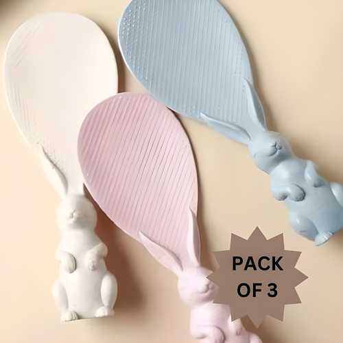 Rabbit Vertical Kitchen Serving Spoon (Pack of 3)